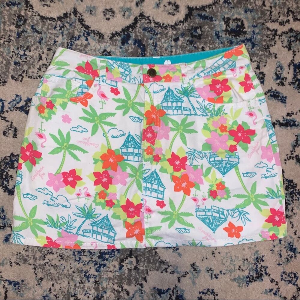 Girls Caribbean Joe Skort Hawaiian Print Size 14